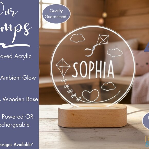 Custom Kite LED Lamp – Unique Playful Nightlight for Kids’ Rooms - Picture 3 of 8